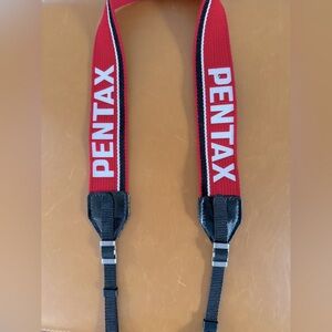 Vintage PENTAX Camera Neck Strap with Leather Ends